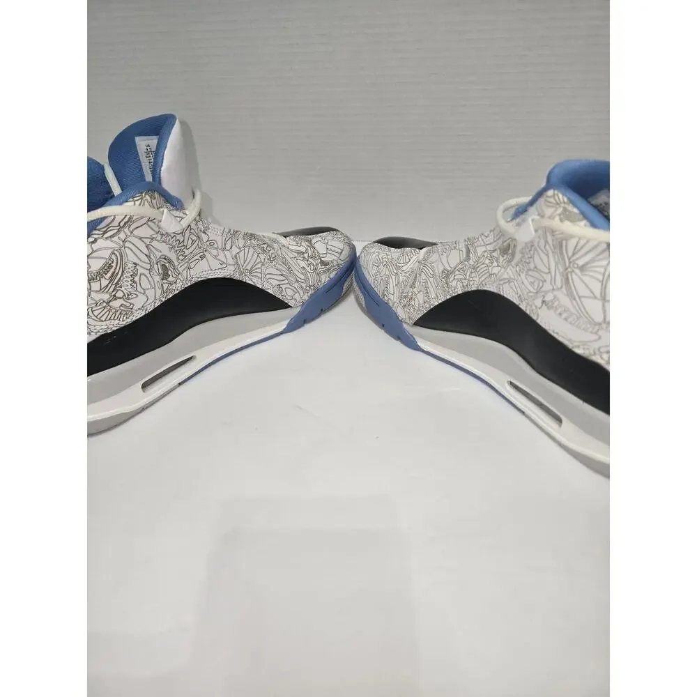 Jordan Two Trey Mid Top Lace-Up Leather Sneakers Unisex Kids US 9.5 W/B/B